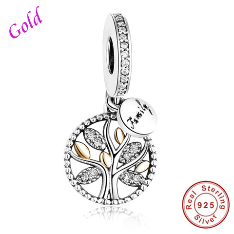 Image of Luxury Family Tree with Cubic Zirconia Bead 925 Sterling Silver