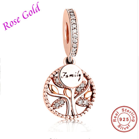 Image of Luxury Family Tree with Cubic Zirconia Bead 925 Sterling Silver