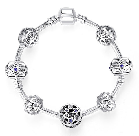 Image of Luxury Silver Charm Bracelet