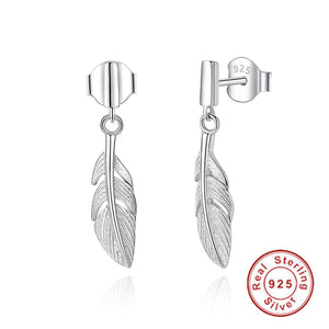 Feather Shape Earrings 925 Sterling Silver