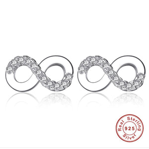 925 Sterling Silver Infinity Earrings