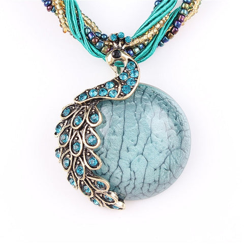 Image of Blue natural crystal stone necklace