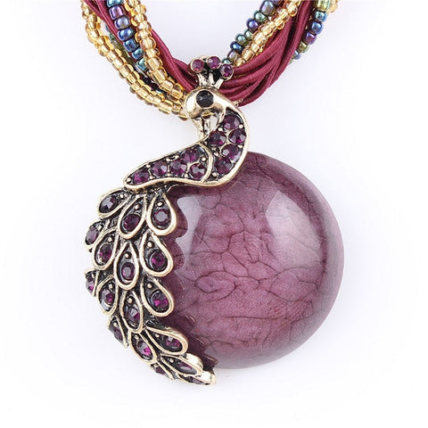 Image of Purple natural crystal stone  necklace