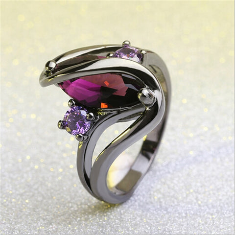 Image of Luxury Vintage Purple Zircon Rings