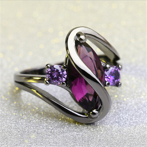 Image of Luxury Vintage Purple Zircon Rings