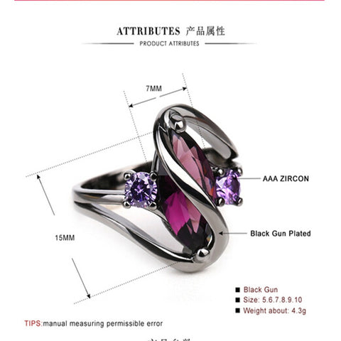 Image of Luxury Vintage Purple Zircon Rings