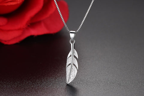 Image of Feather Necklace - 925 Sterling Silver