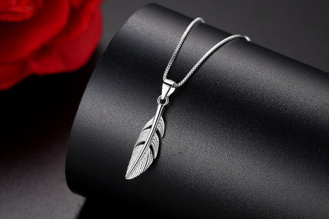 Image of Feather Necklace - 925 Sterling Silver