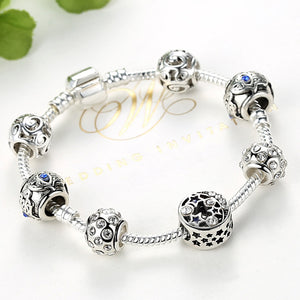 Luxury Silver Charm Bracelet