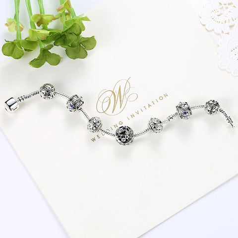 Image of Luxury Silver Charm Bracelet