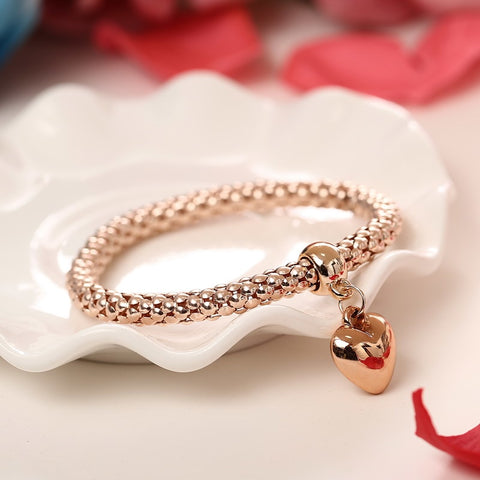 Image of 3 Pcs/Set Heart Charm Bracelet