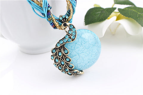 Image of Blue natural crystal stone necklace