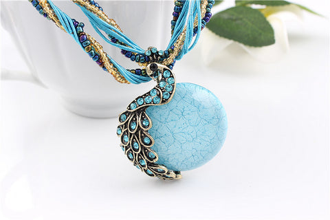 Image of Blue natural crystal stone necklace