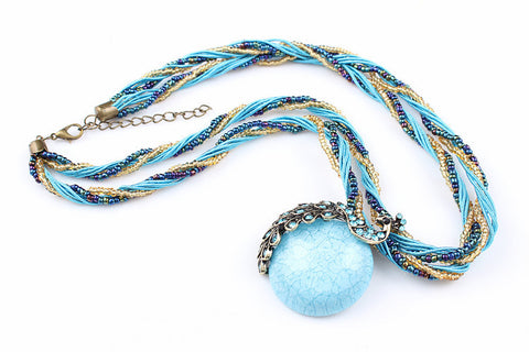 Image of Blue natural crystal stone necklace