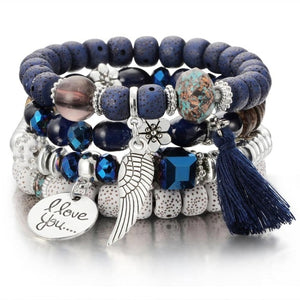 Blue Vintage Crystal Bead Bracelet