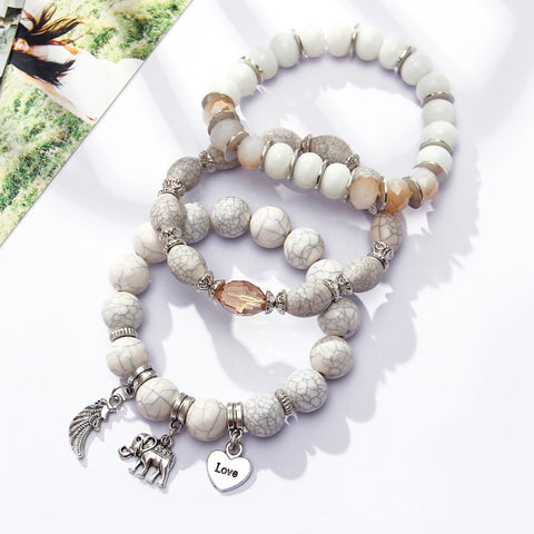 Image of White Vintage Crystal Bead Bracelet