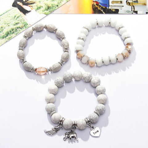 Image of White Vintage Crystal Bead Bracelet