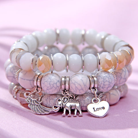 Image of White Vintage Crystal Bead Bracelet