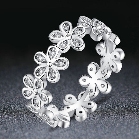 Image of Flowers Finger Rings Silver