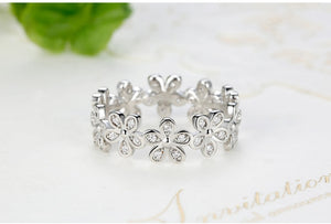 Flowers Finger Rings Silver