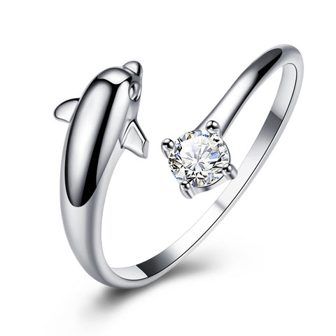 Image of Dolphin Ring Silver Plated