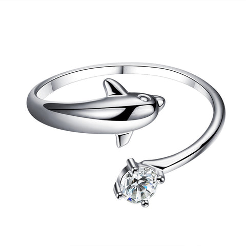 Image of Dolphin Ring Silver Plated