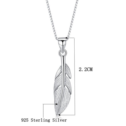 Image of Feather Necklace - 925 Sterling Silver