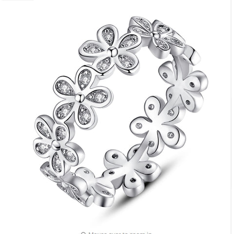 Image of Flowers Finger Rings Silver